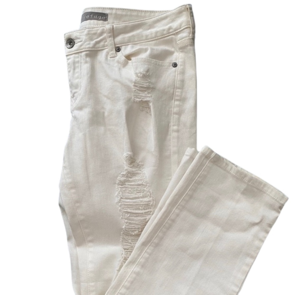 Refuge White Straight Jeans 13 Distressed